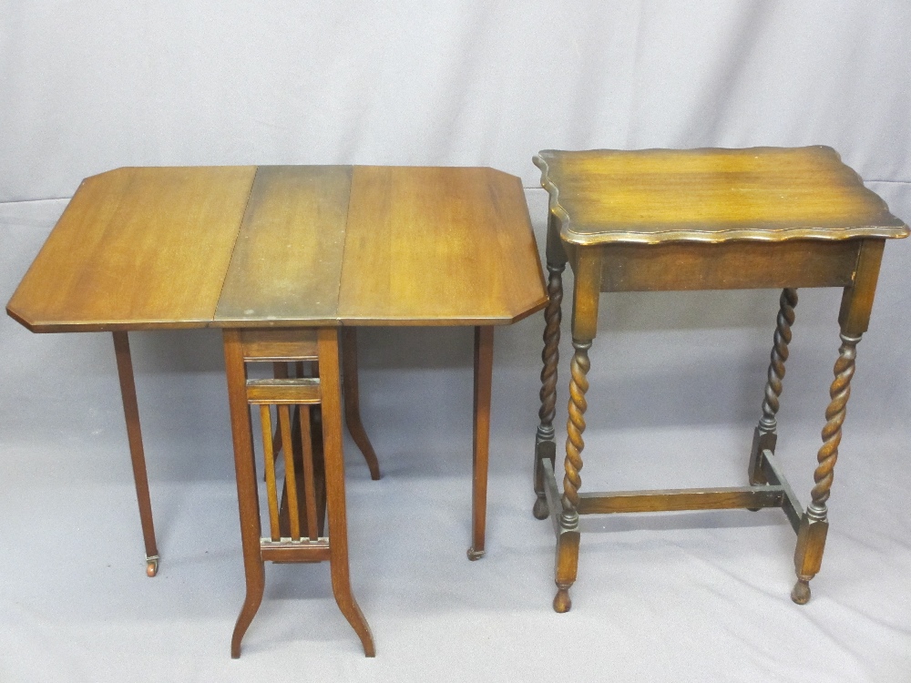 VINTAGE OCCASIONAL FURNITURE, four items including a mahogany Sutherland table, an oak barley - Image 2 of 3