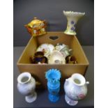 VICTORIAN & LATER CROCKERY & GLASSWARE including copper lustre, Art Deco, Wedgwood Meadowsweet ETC