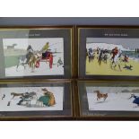 LANCE THACKERAY and LIONEL EDWARDS set of four colourful lithograph prints horse auctions - Lot
