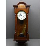 REPRODUCTION MAHOGANY VIENNA TYPE WALLCLOCK, 84cms H