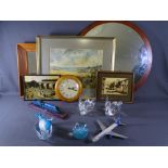 MIXED COLLECTABLES - a quantity including crystal type and other glassware, two vintage mirrors, a