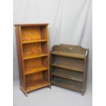 VINTAGE OAK BOOKCASE & ONE OTHER, 96cms H, 78cms W, 20cms D and 139cms H, 62cms W, 31cms D