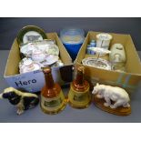 WADE WHISKEY BELLS, advertising ashtrays, china and animal figurines ETC