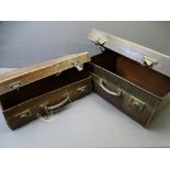 TWO VINTAGE LEATHER SUITCASES