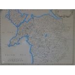 ROBERT MOREDEN North Wales lightly tinted map, 31 x 37.5cms