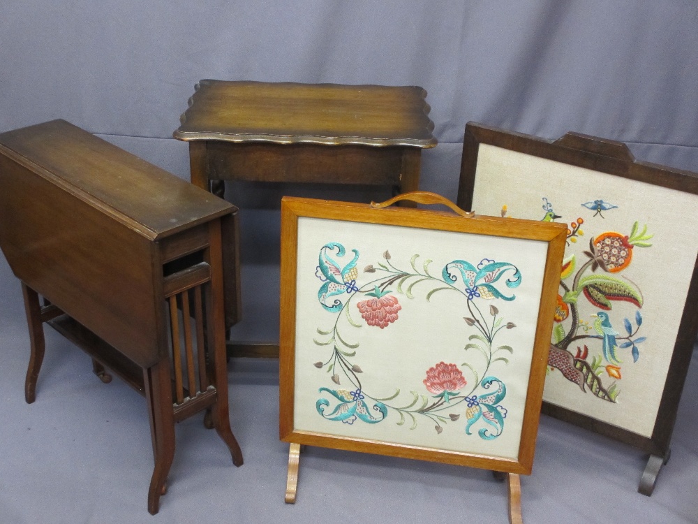 VINTAGE OCCASIONAL FURNITURE, four items including a mahogany Sutherland table, an oak barley