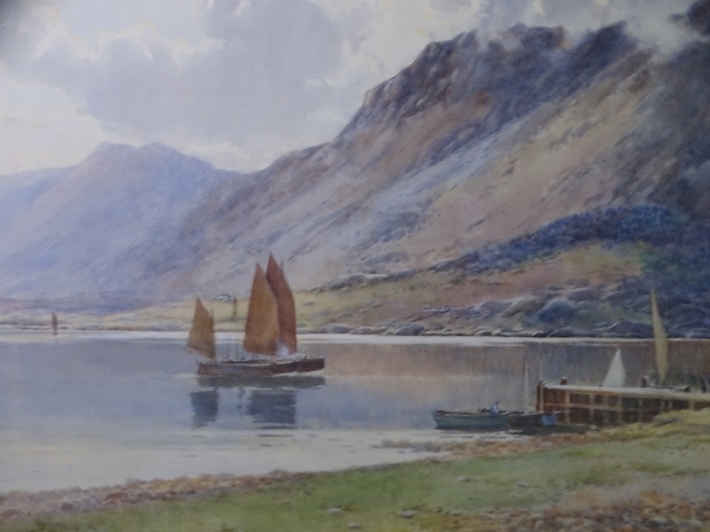 WARREN WILLIAMS ARCA watercolour - rare Scottish lake scene with boats , 36.5 x 60cms