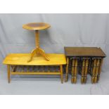 OCCASIONAL TABLES GROUP including a mid-century coffee table, a reproduction pine effect tripod