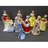 ROYAL DOULTON LADY FIGURINES titled 'Autumn Ball' HN5465 with certificate, 'Summer Ball' HN5464 with