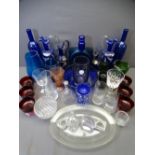 VICTORIAN & LATER BRISTOL BLUE and other colourful glassware, a good quantity