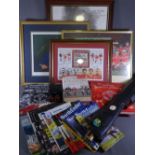 MANCHESTER UNITED INTEREST - a collector's quantity including signed prints, books, programmes along