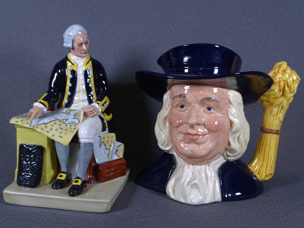 ROYAL DOULTON FIGURINE & CHARACTER JUG titled 'Captain Cook' HN2889 and 'Mr Quaker' D6738 Limited