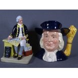 ROYAL DOULTON FIGURINE & CHARACTER JUG titled 'Captain Cook' HN2889 and 'Mr Quaker' D6738 Limited