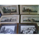SAMUEL & NATHANIEL BUCK, four antique prints of Anglesey, dated 1742, 20 x 37cms, along with two