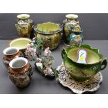 MODERN ORIENTAL POTTERY, VASES & PLANTERS a quantity