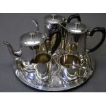 EPNS TEASET & TRAY, 5 piece, the tray non-matching