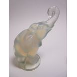 SABINO OPALESCENT GLASS CAR MASCOT- ELEPHANT medium format 11.25cms H, makers marks present.