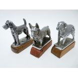 VINTAGE CAR MASCOTS X 3 - DOGS by Beards of Cheltenham and others to include LONG COATED LABRADOR,