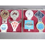 VINTAGE CAR BADGES X 8 to include AA Northern Territory, RAC Western Australia, Volvo owners and