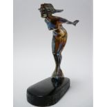 VINTAGE CAR MASCOT - ALBERT SPEED NYMPH marked R/D DES with indistinct numbers, circa 1920s, 16cms
