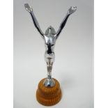 VINTAGE CAR MASCOT - DAWN, DIVING NUDE by DESMO, stamped Copyright, circa 1935, 19cms H.