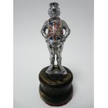 VINTAGE CAR MASCOT-JOHN BULL standing figure with colourful Union Jack waistcoat, circa 1930s, 12cms