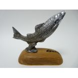 VINTAGE CAR MASCOT- LEAPING FISH by DESMO circa 1930, 10cms H, 15cms L.