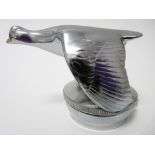 REPRODUCTION CAR MASCOT-FORD QUAIL 1930s style, chrome plated, mounted on cap,7cms H, 12cms L.