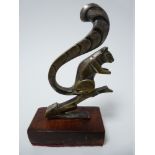 VINTAGE CAR MASCOT- STYLIZED SQUIRREL stamped LEBRUN, circa 1920s, rare, 11cms H.