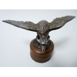 VINTAGE CAR MASCOT - DESMO EAGLE ON BALL 6.5cms H, 18cms Span.