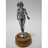 VINTAGE CAR MASCOT-BATHING BELLE umarked, circa 1920s, 12cms H.