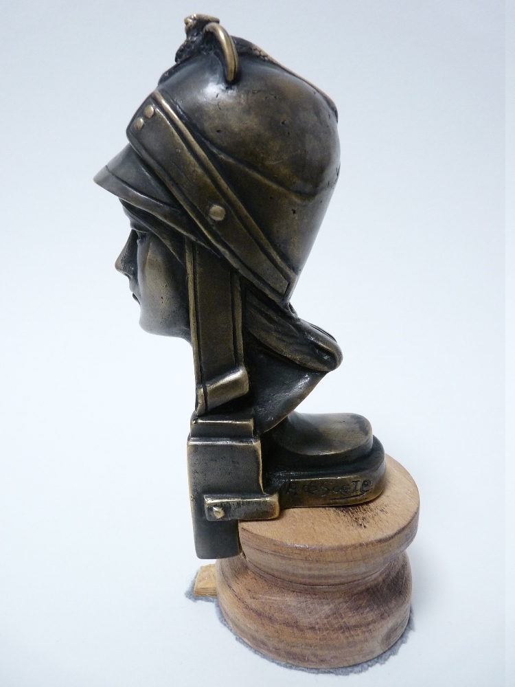 VINTAGE CAR MASCOT-MINERVA signed P de Soete, with griffin to helmet, Belgian, 1920-1930s, 15cms H. - Image 3 of 5