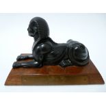 VINTAGE ARMSTRONG SIDDLEY DESK PIECE in the form of a RECUMBENT SPHINX, plaque reads "Armstrong