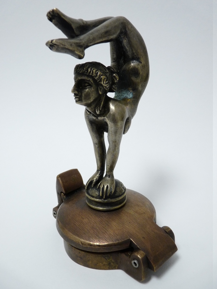 VINTAGE CAR MASCOT-CONTORTIONIST after E Carlier, French, bears signature, 13cms H. - Image 2 of 5