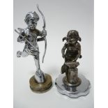 VINTAGE CAR MASCOTS X 2 - CHERUB/CUPID FIGURINES to include CUBBIT'S CUPID, circa 1920s, Reg No