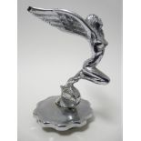 VINTAGE CAR MASCOT - TRIUMPH DOLOMITE GODDESS winged female form on globe, 1936-1938, 14cms H, 9.
