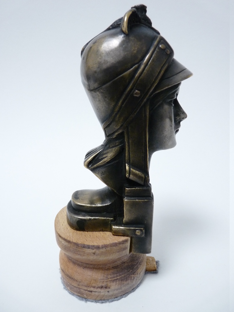 VINTAGE CAR MASCOT-MINERVA signed P de Soete, with griffin to helmet, Belgian, 1920-1930s, 15cms H. - Image 2 of 5