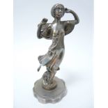 VINTAGE CAR MASCOT - LADY IN FLOWING ROBES by A E Lejeune, stamped AEL 766508, 17.5cms H.