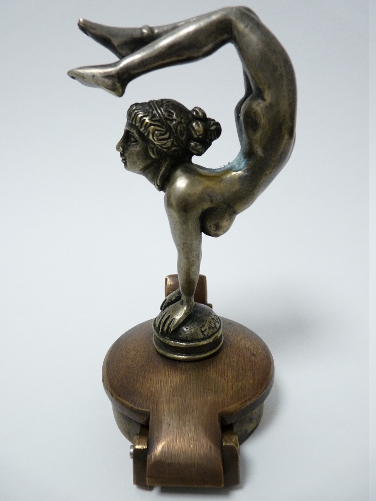 VINTAGE CAR MASCOT-CONTORTIONIST after E Carlier, French, bears signature, 13cms H. - Image 5 of 5