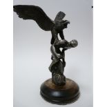 VINTAGE CAR MASCOT-THE STRUGGLE after Charles Paillett, by A E Lejeune, late 1920s, 19.5cms H.