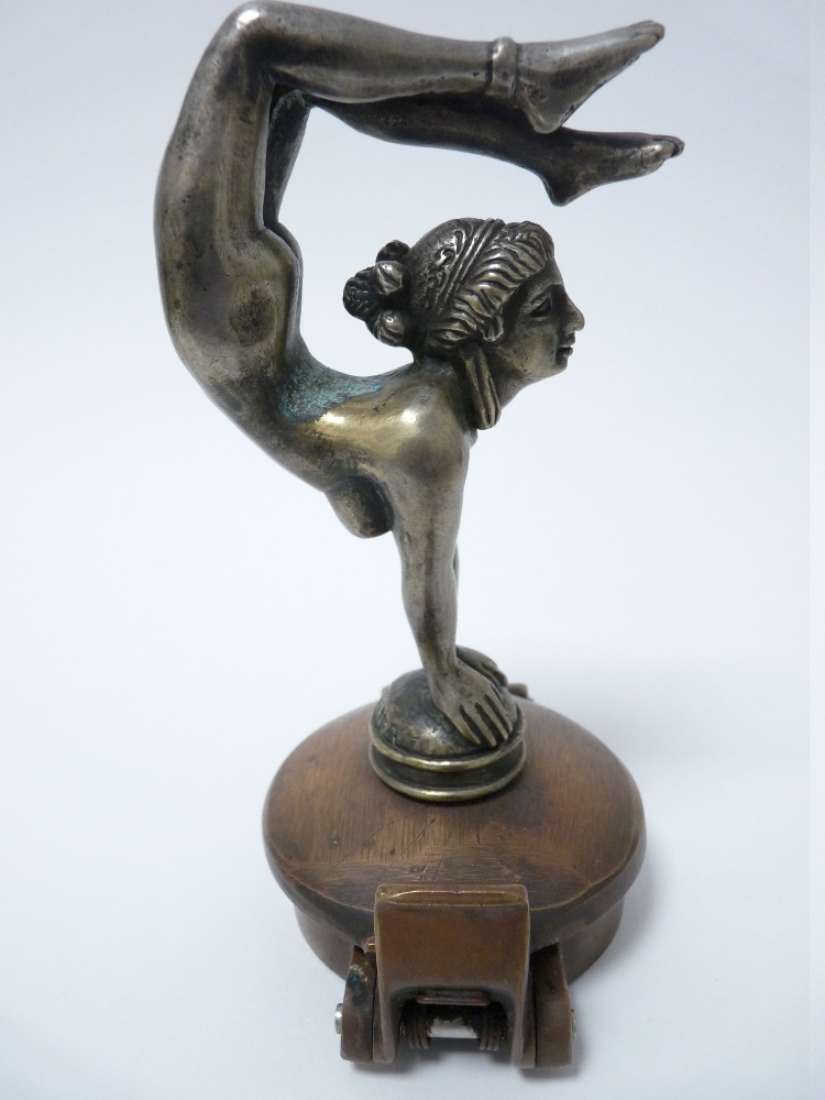 VINTAGE CAR MASCOT-CONTORTIONIST after E Carlier, French, bears signature, 13cms H. - Image 4 of 5