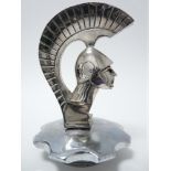 VINTAGE CAR MASCOT - GUERRIER/WARRIOR wearing Spartan type helmet, bears signature Darel, circa