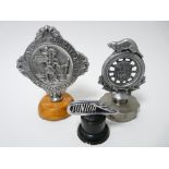 VINTAGE CAR RADIATOR CAP BADGES/MASCOTS X 3 to include ONTARIO MOTOR LEAGUE circa 1907, 10cms H,