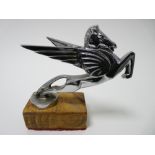 VINTAGE CAR MASCOT- PEGASUS chrome plated, circa 1930s, 11cms H, 14cms L.