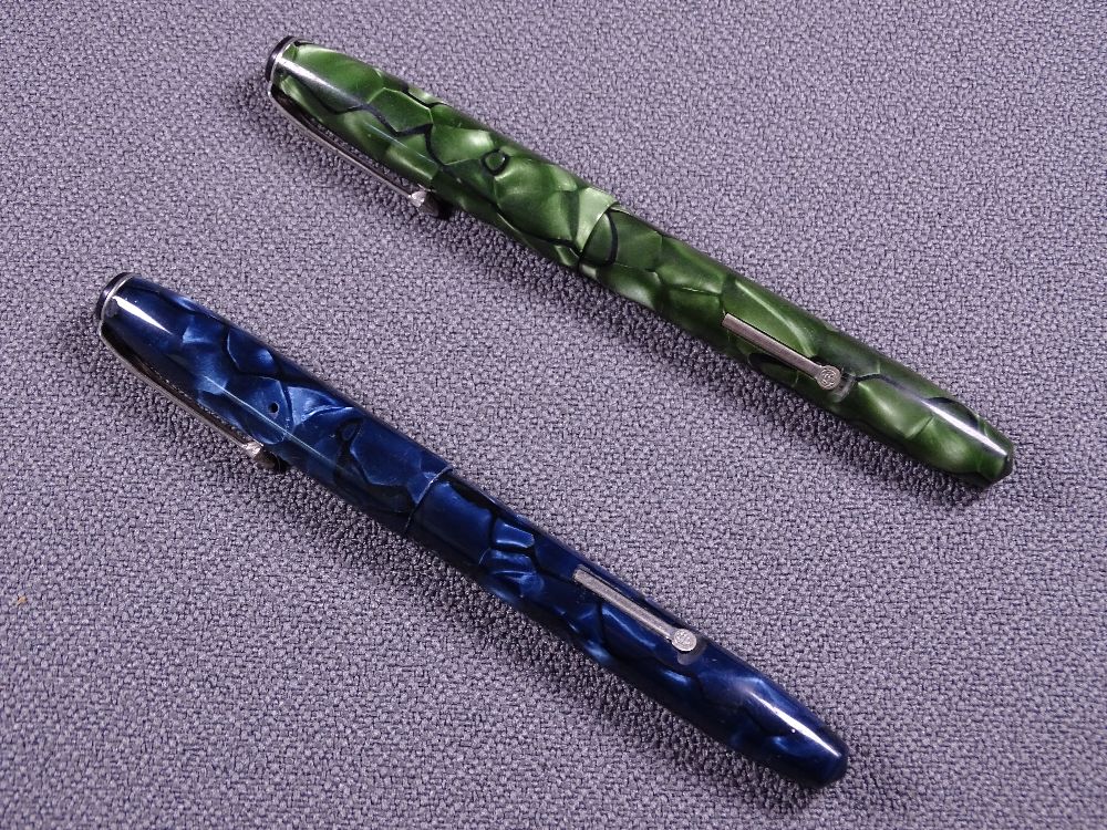 CONWAY STEWART - Two vintage (late 1950s-60s) Conway Stewart No 15 fountain pens, one having blue