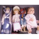 ASHTON DRAKE COLLECTION "HANL picture-perfect baby" and Assortment of other dolls