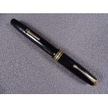 CONWAY STEWART - Vintage 1950s black Conway Stewart No 58 fountain pen with gold trim and 14ct