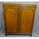 MAHOGANY 2 DOOR CUPBOARD with inner shelves and two base drawers H112 x W100 x D29cms