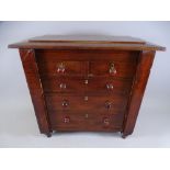 19TH CENTURY MINIATURE CHEST of two over three drawers h38 x w39 x d19cms