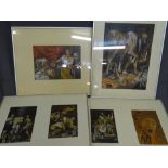 JASON POWER group of four oil sketches after Caravaggio